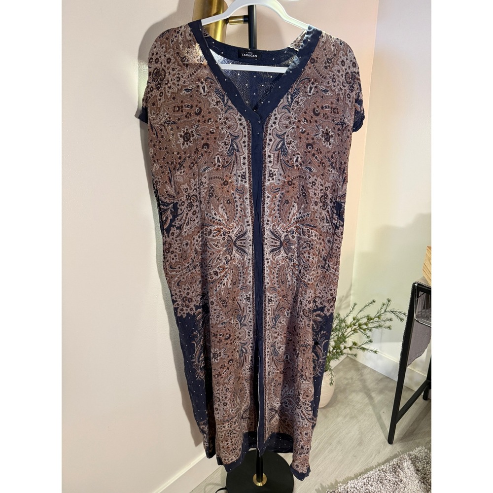 Liora Taragan 100% silk caftan bohemian luxury loungewear dress layering GUC Med